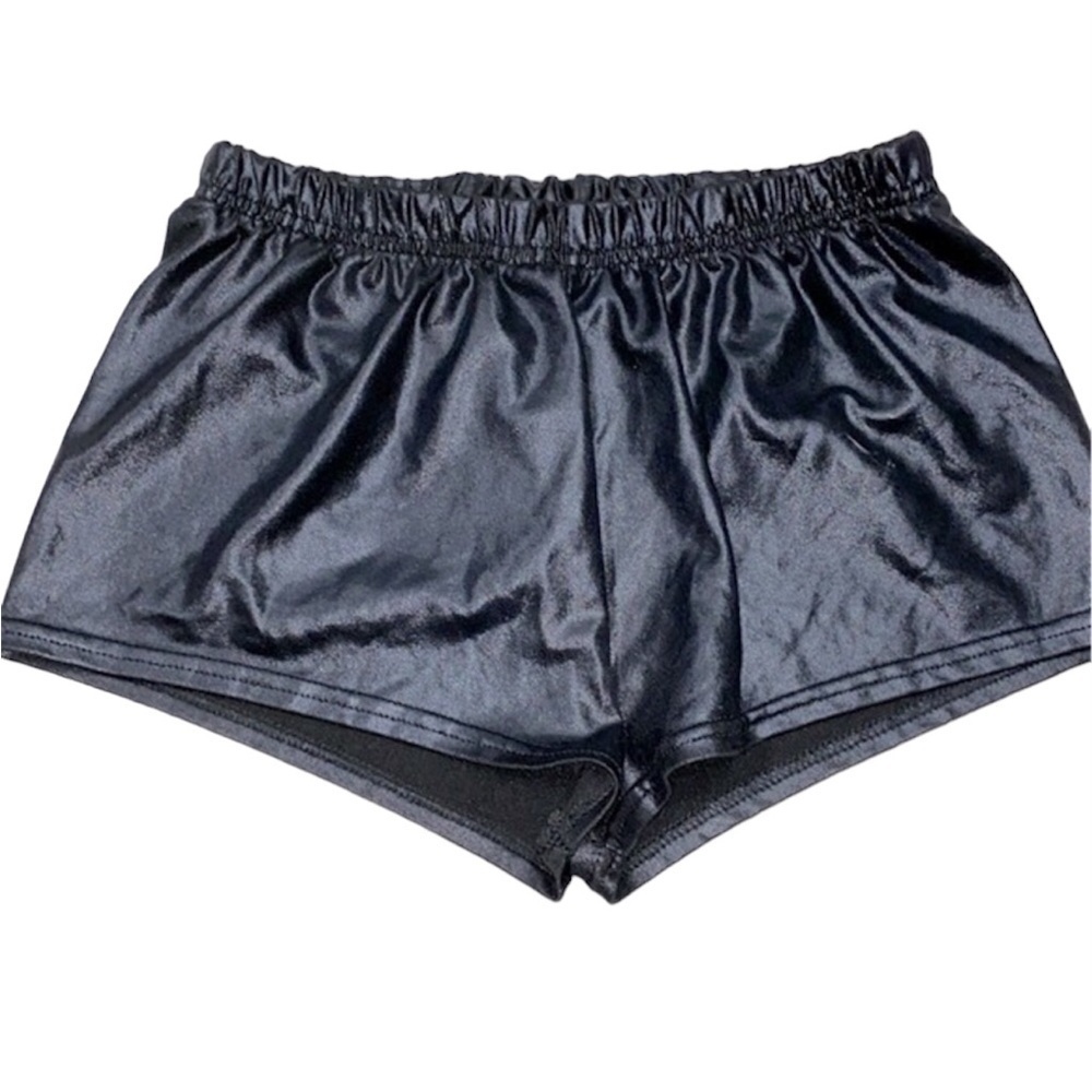 Little girls size XLarge faux leather black shorts